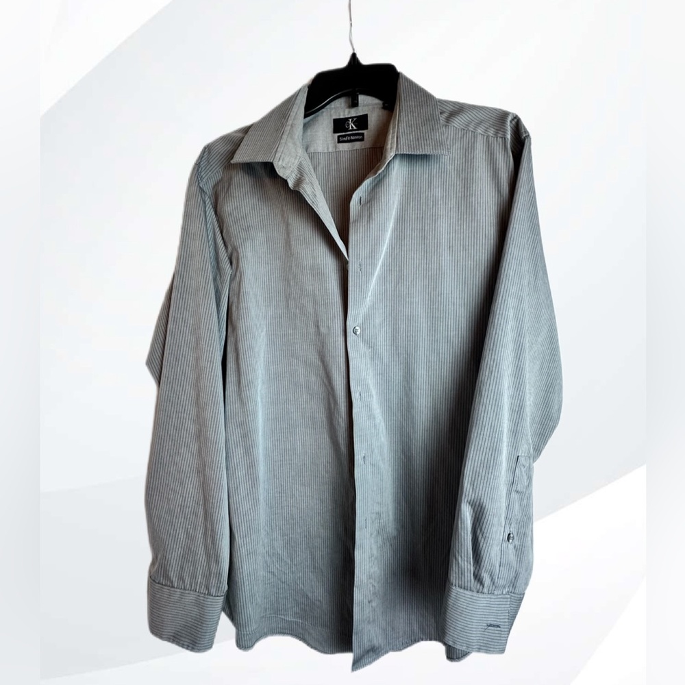 Calvin Klein Men's Gray Pinstripe Shirt